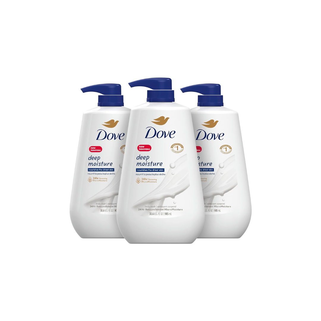 3 Big Bottles Of Dove Deep Moisture Body Wash With Pump – PzDeals