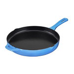 Bruntmor 12 Blue Pre-Seasoned Cast Iron Frying Pan