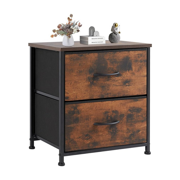 Sweetcrispy 20" Height End Table with 2 Drawers