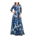 Floral Printed Shirt Gown With Belt