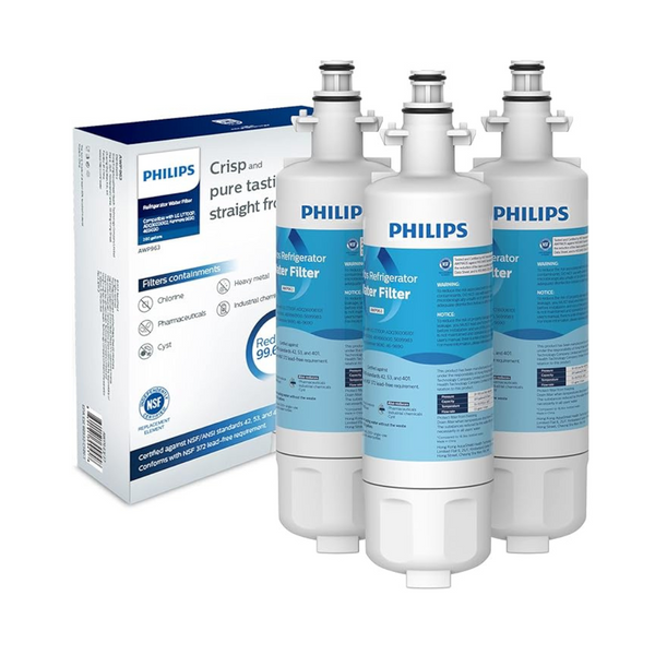 3-Pack Philips NSF/ANSI Certified Refrigerator Water Filter