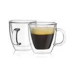 Set of 2 JoyJolt Savor Double Wall Insulated Glasses Coffee Mugs