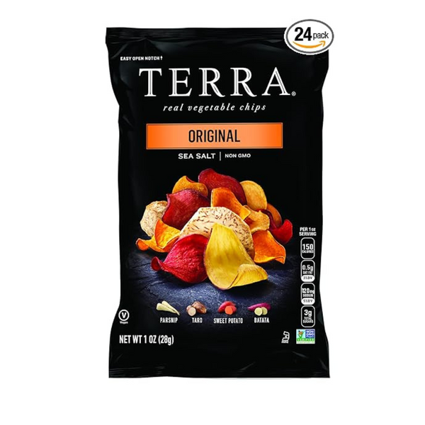 Terra Vegetable Chips with Sea Salt, Original, 1 oz (Pack of 24)