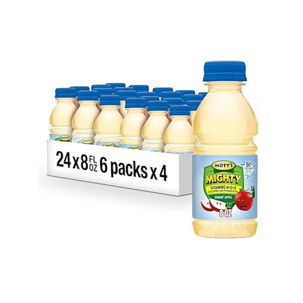 Mott’s Mighty Soarin’ Apple Juice Drink, 8 Fl Oz Bottles (24 Count)