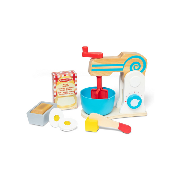 Melissa &amp; Doug Juego de batidora de madera para hacer pasteles