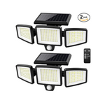 2-Pack Tuffenough Waterproof 3-Heads 2500Lm 210 LED Solar Security Lights