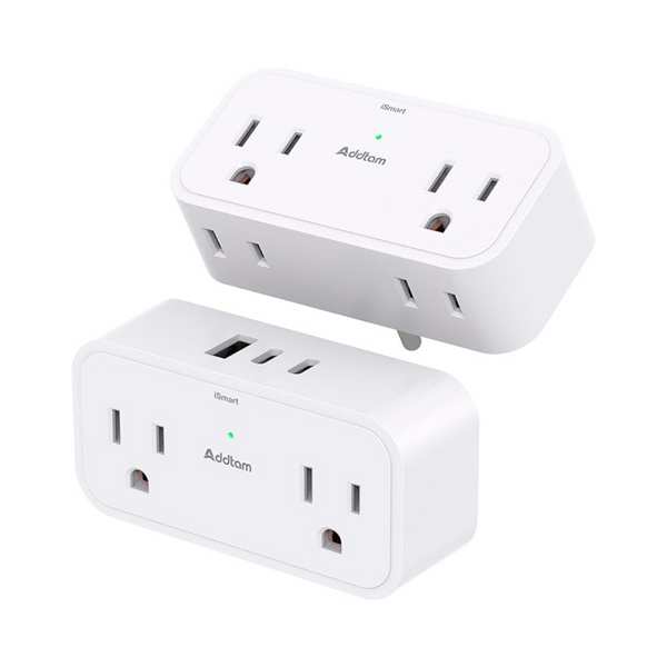 2-Pack Addtam 4-Outlet 3-Usb Port Outlet Extender