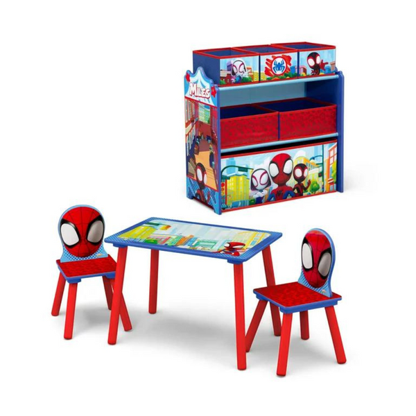 Delta Children Marvel Spidey y sus increíbles amigos juego de sala de juegos para niños pequeños de 4 piezas