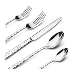 Silverware Set for 8, Wave Style, Stainless Steel