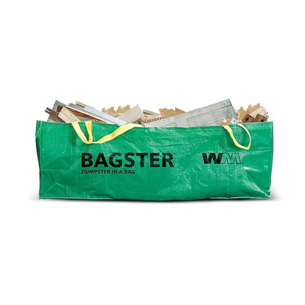 El contenedor de basura en bolsa Bagster 3CUYD tiene capacidad para hasta 3300 lb