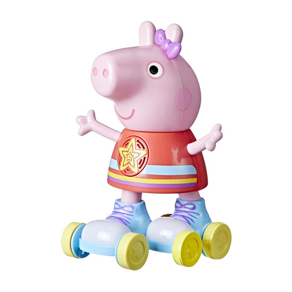 Peppa Pig Disco 11 "Muñeca de patinaje sobre ruedas Pull and Go Figuras de acción Juguetes