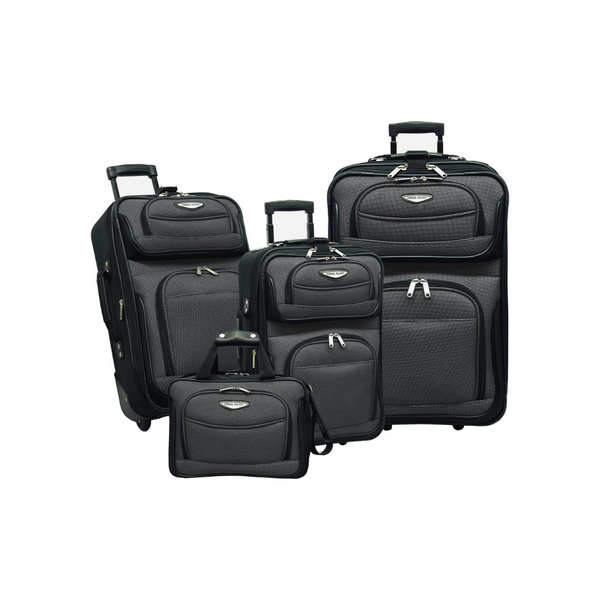 4-Piece Expandable Rolling Upright Luggage Set