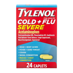 Tylenol Cold + Flu, comprimidos medicinales graves para fiebre, dolor, tos y congestión