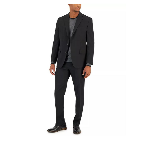 Van Heusen Trajes de corte entallado lisos Flex para hombre