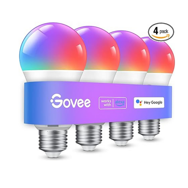 Paquete de 4 bombillas Govee Smart WiFi Bluetooth que cambian de color