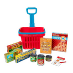 Melissa & Doug Fill and Roll Grocery Basket Play Set With Play Food Boxes and Cans