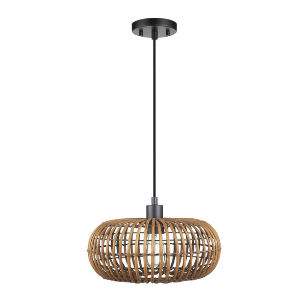 Globe Electric Light Rattan Shade Pendant Light