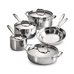 Tramontina Gourmet 10-Piece Tri-Ply Clad Stainless Steel Cookware Set