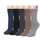 5-Pair Women's Wool Knit Vintage Winter Warm Cozy Crew Socks