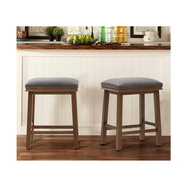 Set of 2 Maison Arts Counter Height Bar Stools (Grey)