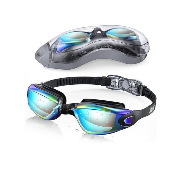 Aegend Swim Goggles with Free Protection Case (Aqua)