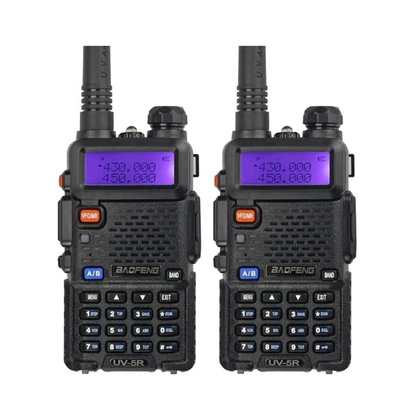 2-Pack Baofeng UV-5R 2-Way Dual Band Walkie Talkie Ham Radio