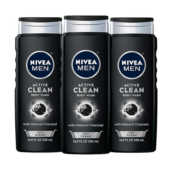 3-Pack Nivea Men DEEP Active Clean Body Wash