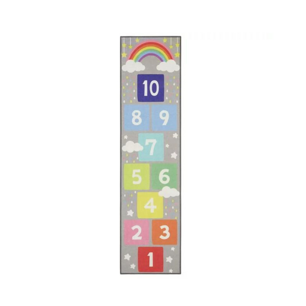 Home Dynamix Kid's Everwash Imagine Hopscotch Rainbow Runner Area Rug