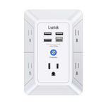 Lvetek 3 Sided 1680J Power Strip Multi Plug Outlets Wall Adapter