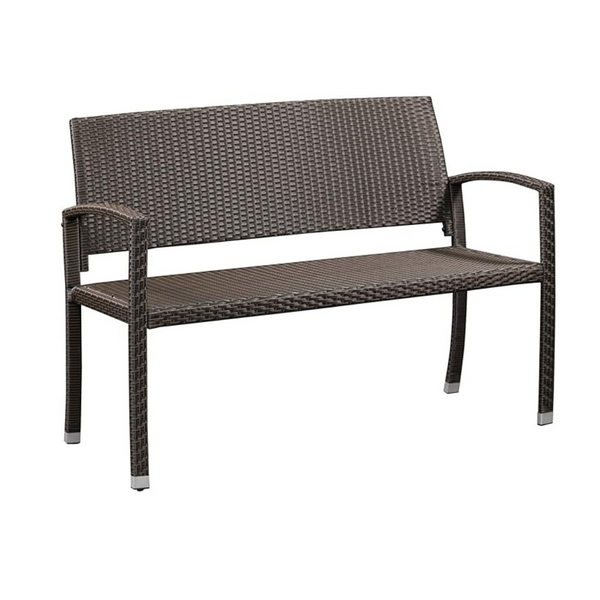 Patio Sense Miles Patio PU Wicker Steel Frame All Weather Bench