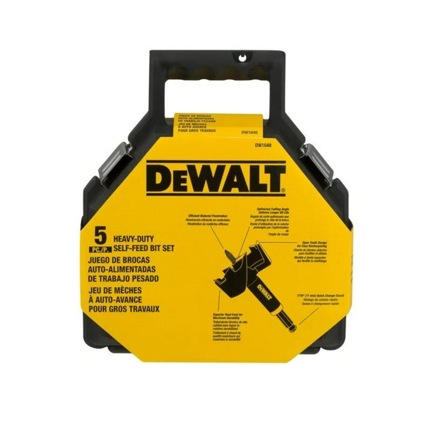 5-Piece DEWALT Self Feed Drill Bit Kit