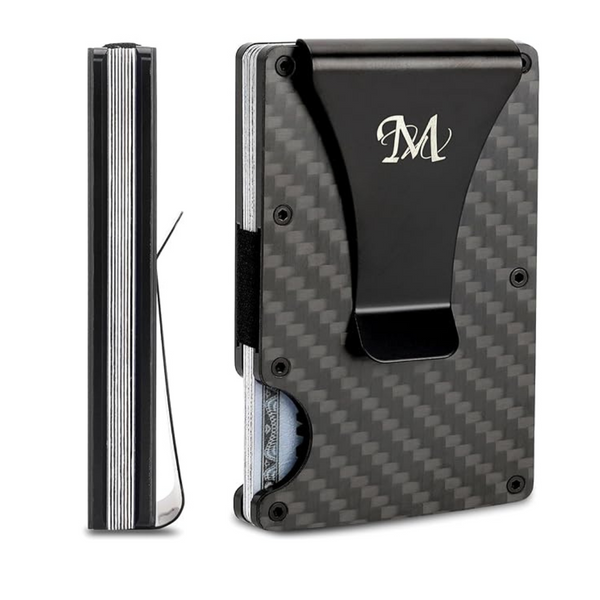 Delila Men's Minimalist Slim Wallet with Metal Money Clip