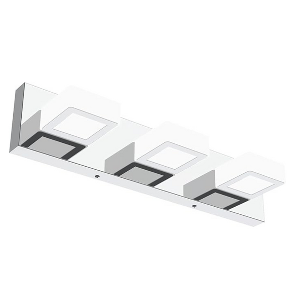 Ralbay Modern 3 Light Acrylic Stainless Steel Dimmable LED Vanity Light