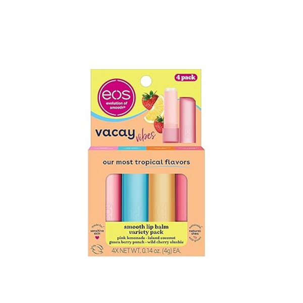 4-Pack eos Vacay Vibes Lip Balm Variety Pack, 0.14 oz