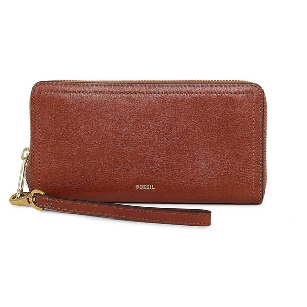 Fossil Women's Logan Leather Wallet with Wristlet Strap