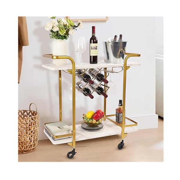 2-Tier Premium Texture Bar Cart