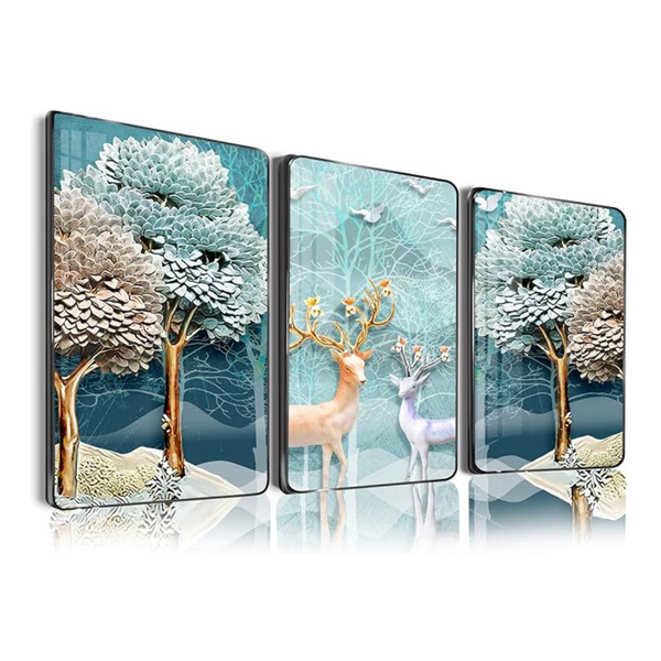 Serimino Nordic Elk Foggy Forest Wall Decor