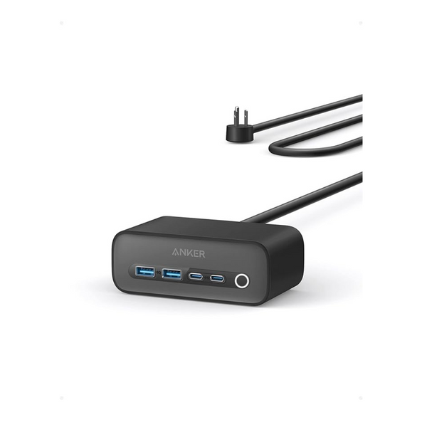 Anker 525 7-in-1 Charging Station w/ 2x 65W USB-C + 2x USB-A + 3x AC & 5' Cord