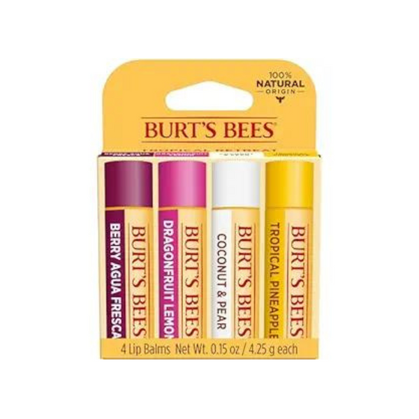 4-Pack 0.15-Oz Burt's Bees Tropical Lip Balm (Berry, Dragonfruit Lemon & more)