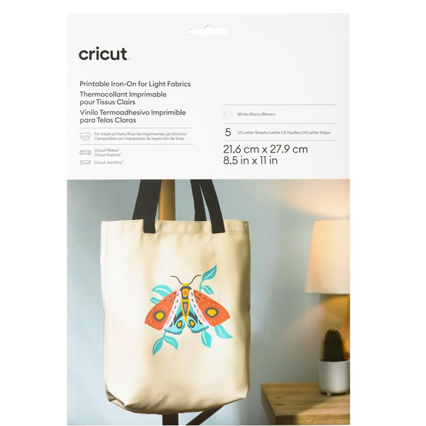 5-Count Cricut Printable Iron On for Light Fabrics