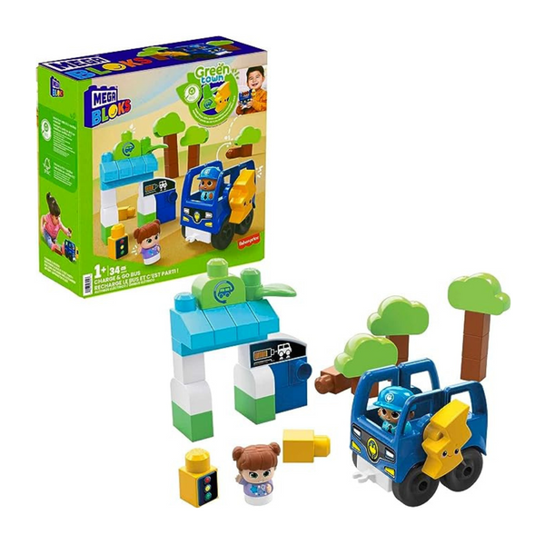 Mega Bloks Green Town Charge & Go Bus Building set