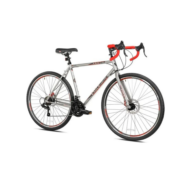 Kent Bicycles Men's 700c Eagle Ridge Adventure Gravel Bike (Large, Silver/Red)