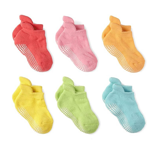 6-Pairs La Active Non Slip Grip Ankle Baby Socks