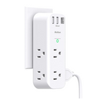 Addtam 3-Sided Surge Protector with 6 AC 3-USB Ports