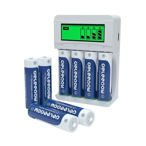 8-Pack Deleepow 3300mAh AA Rechargeable Batteries