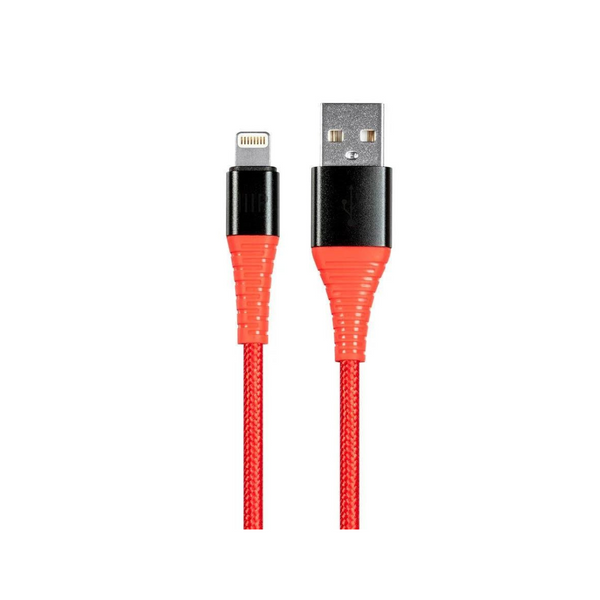 3-Pack 3' Monoprice MFi Certified Lightning to USB Type-A Nylon-Braid Cable (Red)