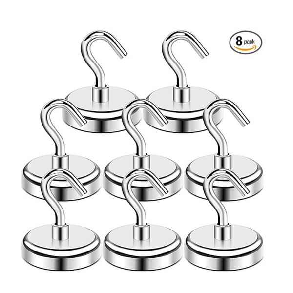 8-Pack Heavy Duty Strong Neodymium Magnet Hook