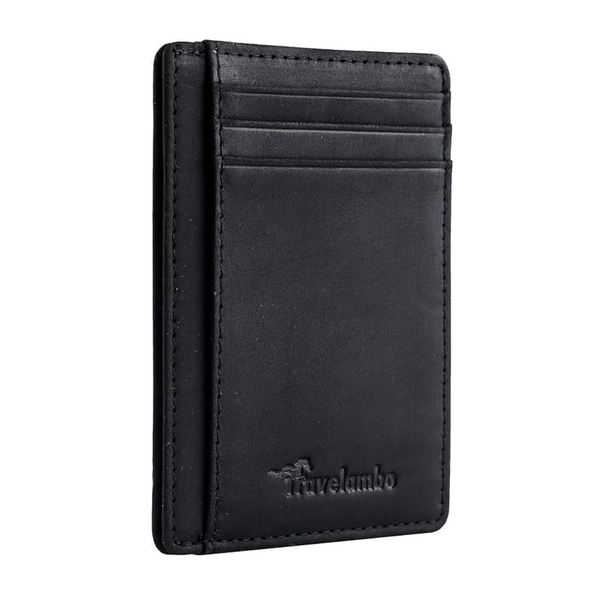 Travelambo Front Pocket Minimalist Leather Slim Wallet