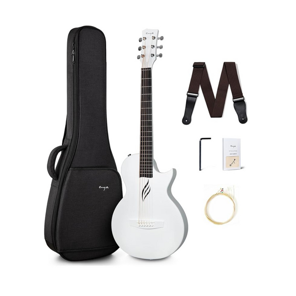 Enya Nova Go Carbon Fiber 1/2 Size Beginner Acoustic Guitar Starter Bundle