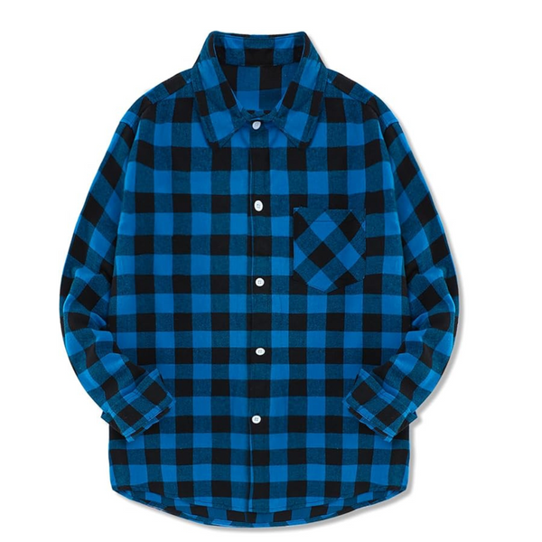 Fuermos Unisex Family Matching Plaid Flannel Long Sleeve T-Shirt